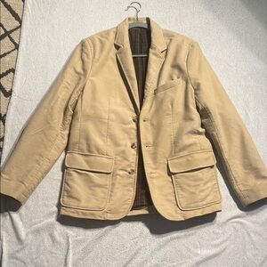 L.L. Bean Beige Flannel Lined Blazer 100% Cotton 38-Reg. New Never Worn